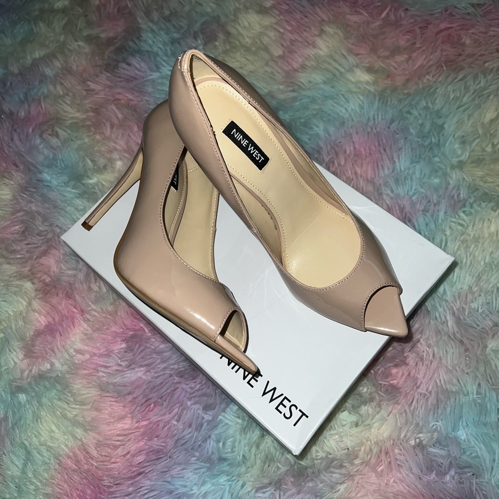 NEW Nine West Nude Peeptoe Heels 8.5M